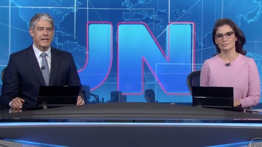 Willian Bonner e Renata Vasconcellos são os âncoras do JN. - Foto: Reprodução/TV Globo